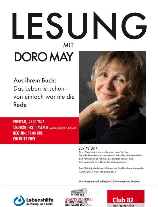 Plakat der Lesung von Doro May